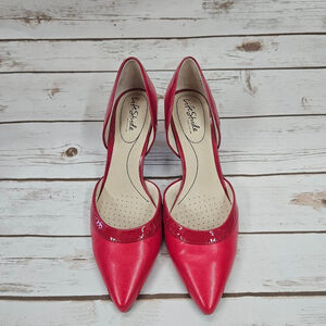 Life Stride Red Pointed-Toe Slingback Pumps